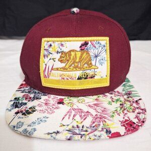 OFFICIAL California Republic Tropical Snapback Cap Maroon
